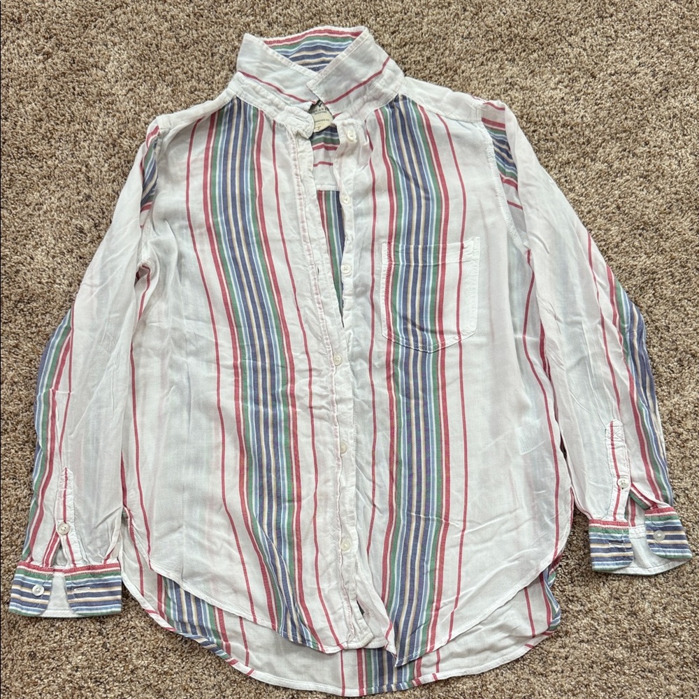 American Eagle Striped Linen Button Up